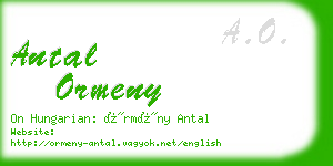 antal ormeny business card